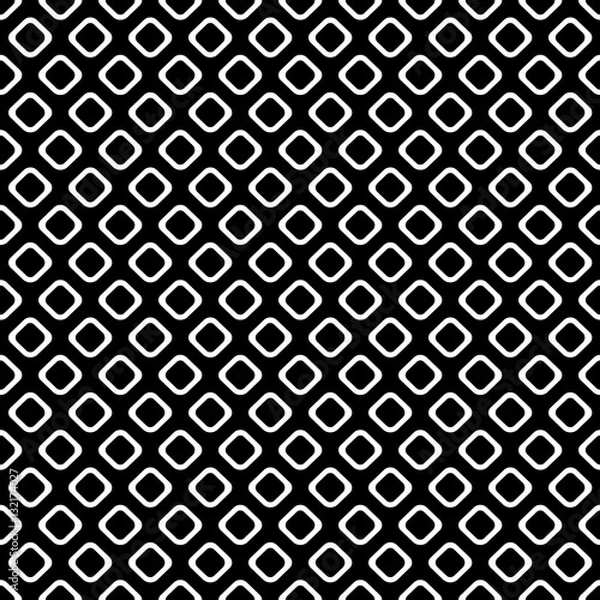 Fototapeta Seamless vector geometrical pattern. Endless black and white background with hand drawn rhombus, squares. Graphic illustration. Print for cover, fabric, wrapping, background.