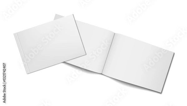 Fototapeta Clear Opened And Closed Booklet With Soft Cover