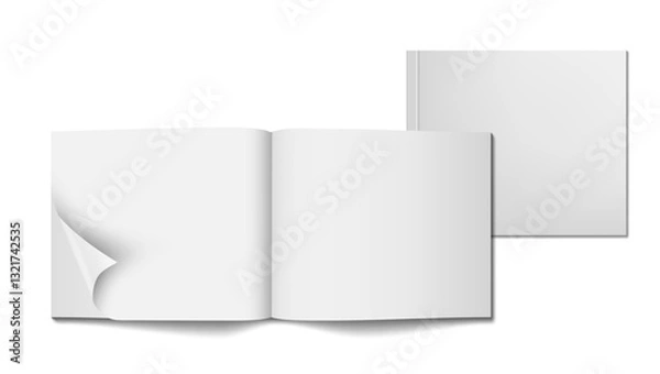 Fototapeta Clear Opened And Closed Booklet With Soft Cover