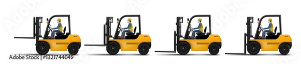 Fototapeta 3D Clear New Forklift Isolated On White Background