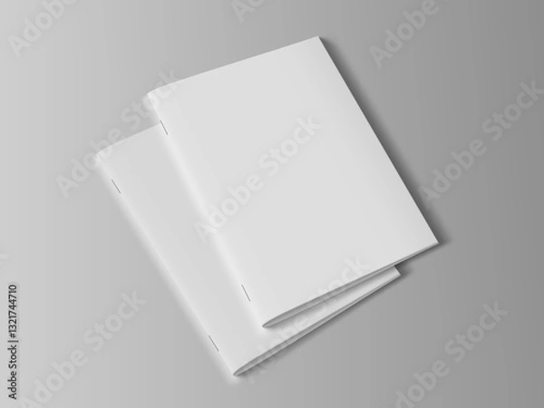 Fototapeta Blank Realistic Brochure Or Magazine With Shadow