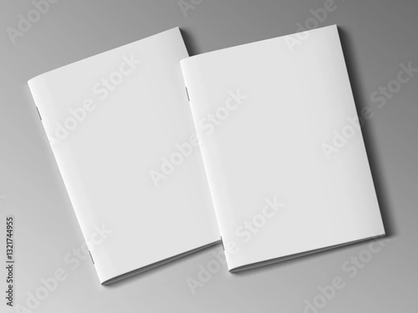 Fototapeta Blank Realistic Brochure Or Magazine With Shadow
