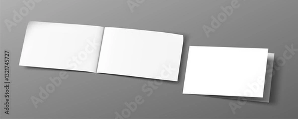 Fototapeta A5, A4, A3 Blank Half-folded Brochure Cover Mockup