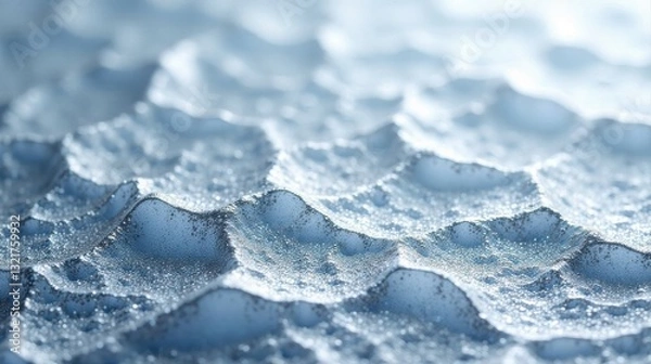 Fototapeta Abstract Sparkling Glacial Texture A Close-Up View of Icy, Undulating Surface with a Delicate, Glittering Sheen