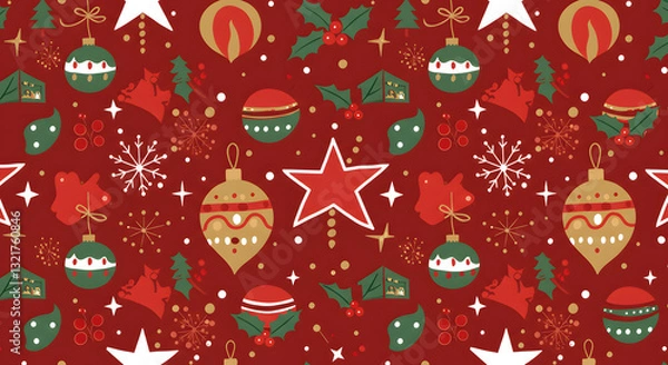 Fototapeta seamless pattern with christmas trees