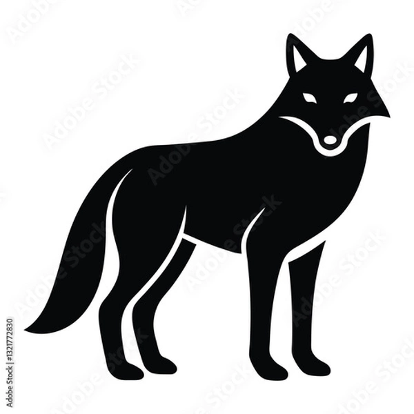 Obraz wolf simple icon silhouette vector