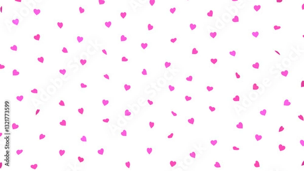 Fototapeta Pink little hearts on transparent background png. Little hearts like confetti.