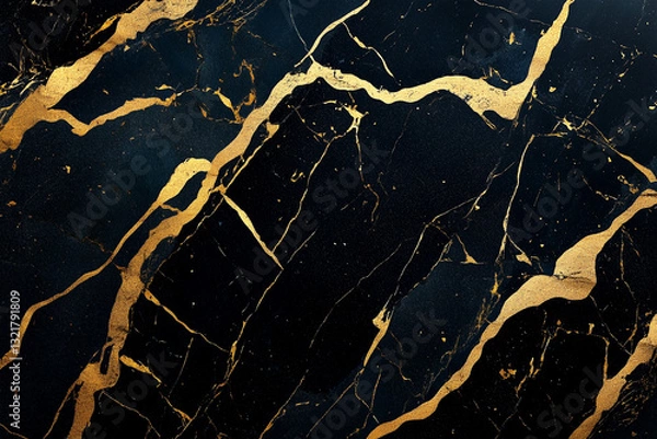 Fototapeta black and gold surface with a gold line on it