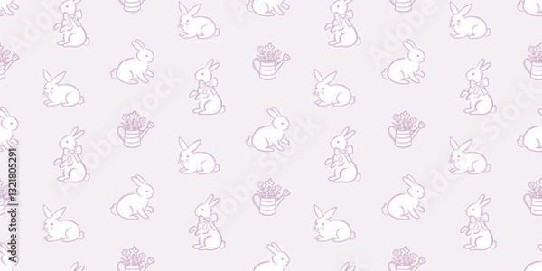 Obraz Vector Easter Bunny Seamless Pattern Background