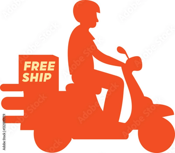 Obraz Icon and element Freeship Motobike delivery , logistic of commercial, business, Shipper