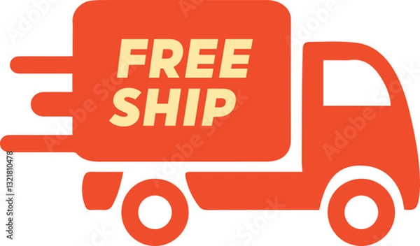 Obraz Icon and element Freeship Truck delivery , logistic of commercial, business