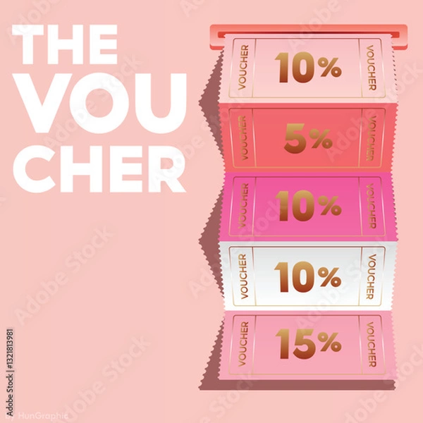 Obraz  Voucher template in elegant ornament design. Sale, promotion, certificate