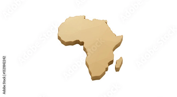 Fototapeta Africa Continent Golden Map on White Background Geographic Representation