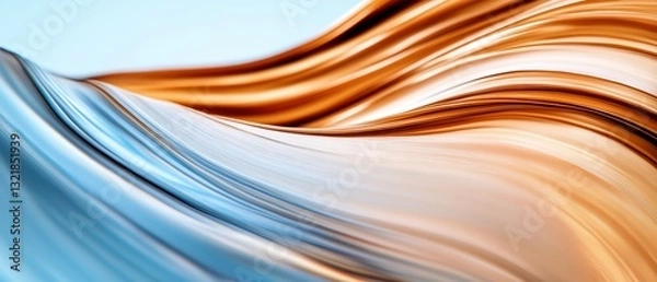 Fototapeta Dynamic Fluid Motion Design Luxe Abstract 8K Wallpaper Exploring Digital Texture Trends with Minimalist Blue and Bronze Chromatic Flow