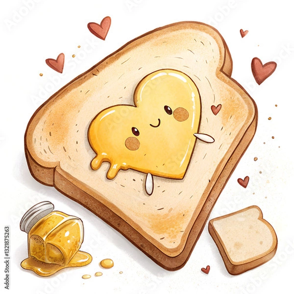 Fototapeta toast with heart