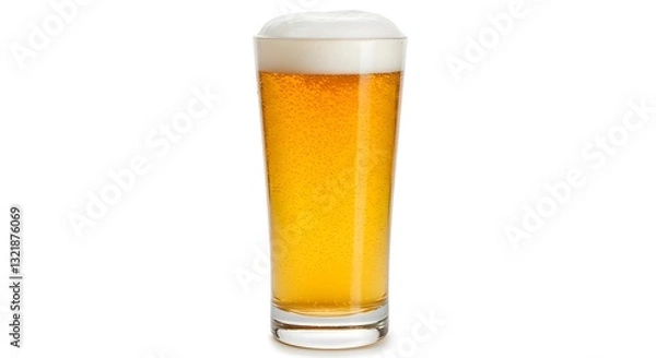 Fototapeta A glass of beer isolated on a white background