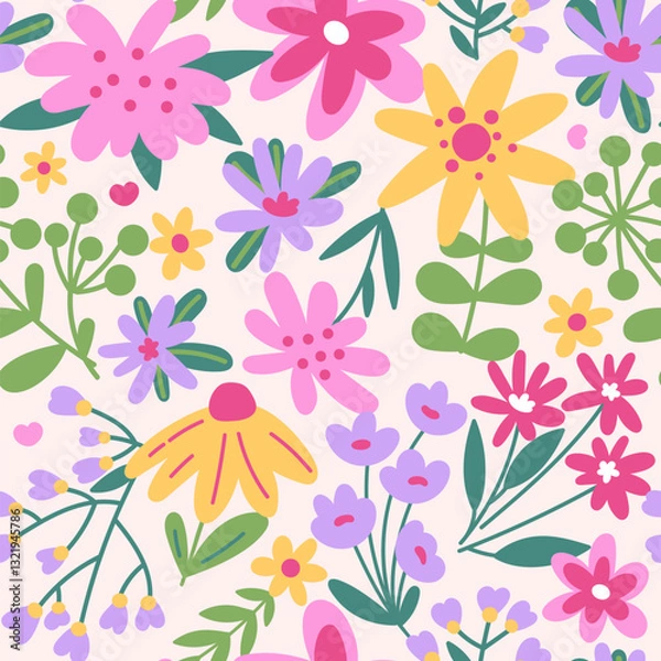 Obraz Hand drawn floral seamless pattern