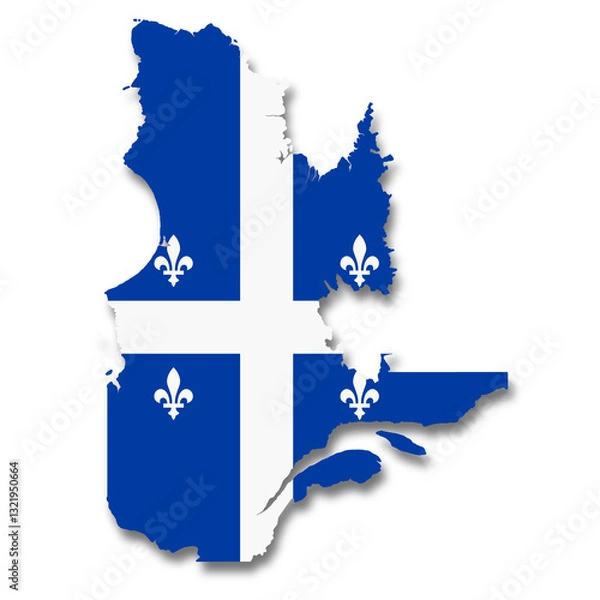 Obraz Quebec Canada Province flag map