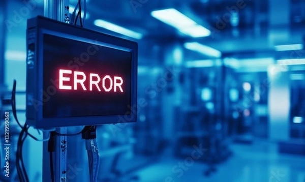 Fototapeta Monitor displays a prominent red error message.