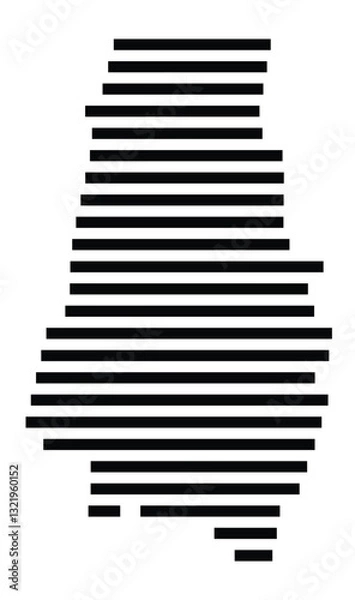 Fototapeta Symbol Map of the City Koenigsbrunn (Germany) showing the city with just a few black horizontal lines