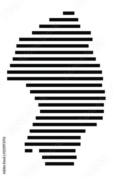 Fototapeta Symbol Map of the City Schwelm (Germany) showing the city with just a few black horizontal lines