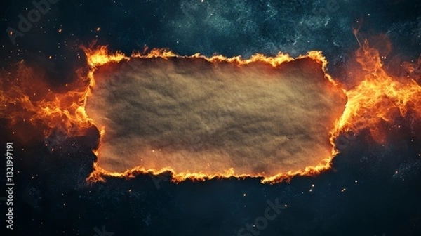 Obraz old paper on fire