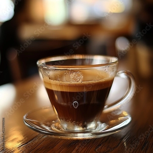 Obraz A warm and aromatic beverage made from brewed coffee beans, enjoyed for its rich flavor and energizing effect.