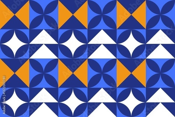 Fototapeta Orange and blue, a match made in design heaven. This pattern is a true masterpiece.