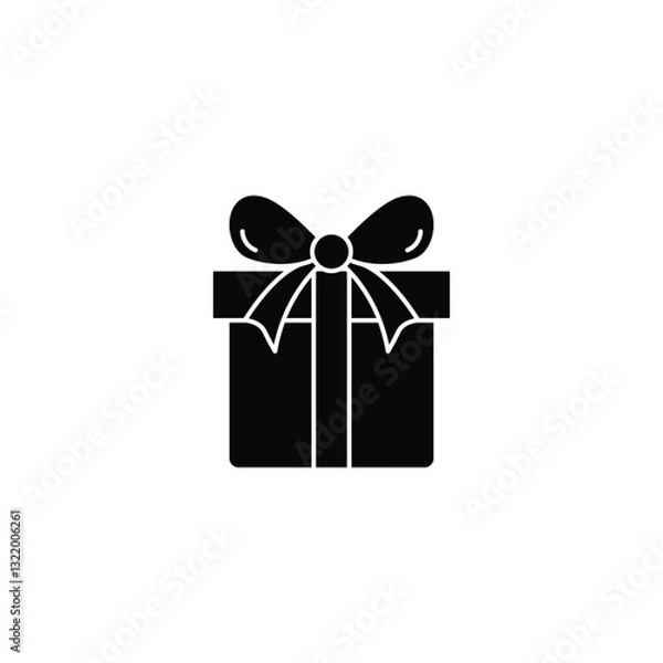 Obraz Charming Minimalist Outline of a Gift Box with Ribbon Perfect for Celebrations, Events, and Presentations