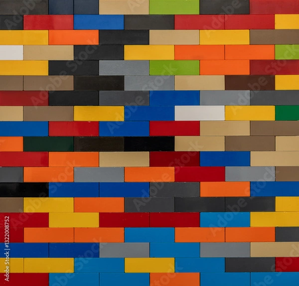 Fototapeta Colorful building blocks background, children's toys