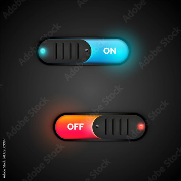 Obraz toggle switch on and off button