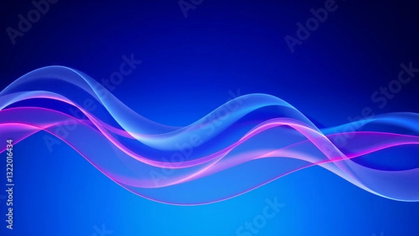 Fototapeta Abstract background of modern tech gradient waves in blue and pink hues, technology, modern, abstract, background, waves.