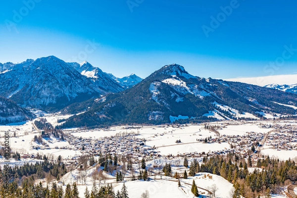 Obraz panoramic view from oberjoch in winter