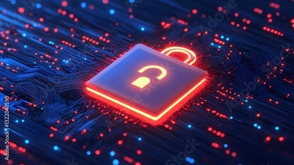 Fototapeta AI Powered Cybersecurity System Analyzing Real Time Data and Network Security