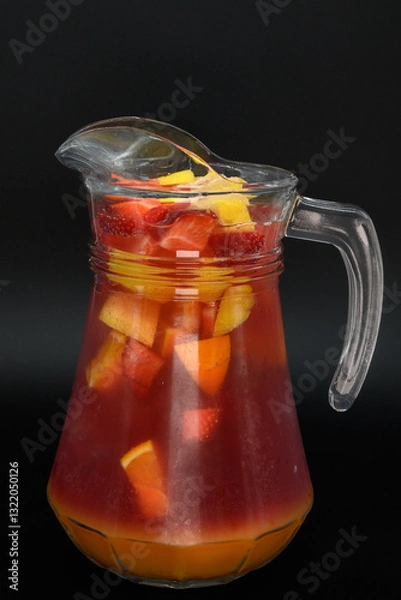 Obraz A pitcher of fruit punch is sitting on a table