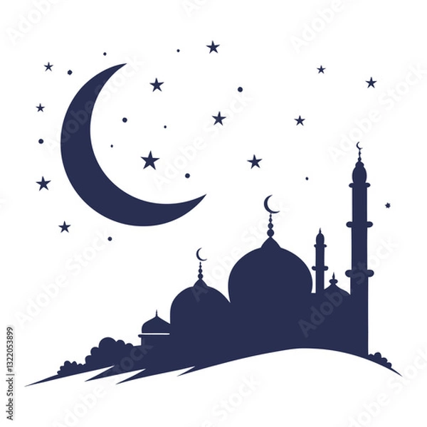 Fototapeta Sacred Serenity: Islamic Architecture Within the Moon