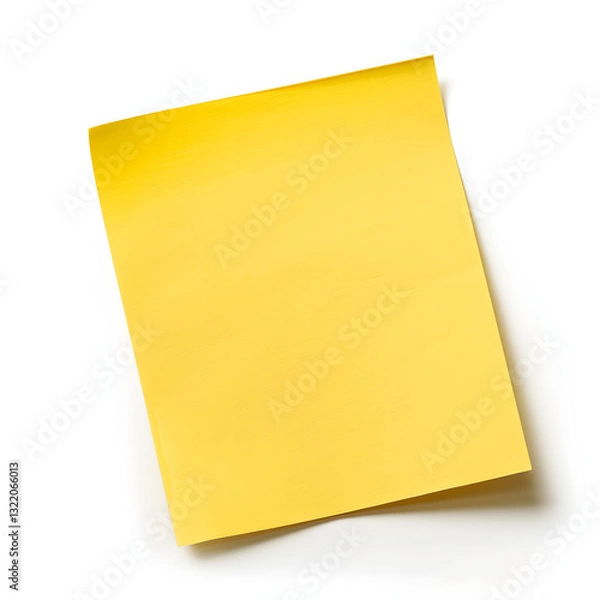 Fototapeta A yellow piece of paper with a white background
