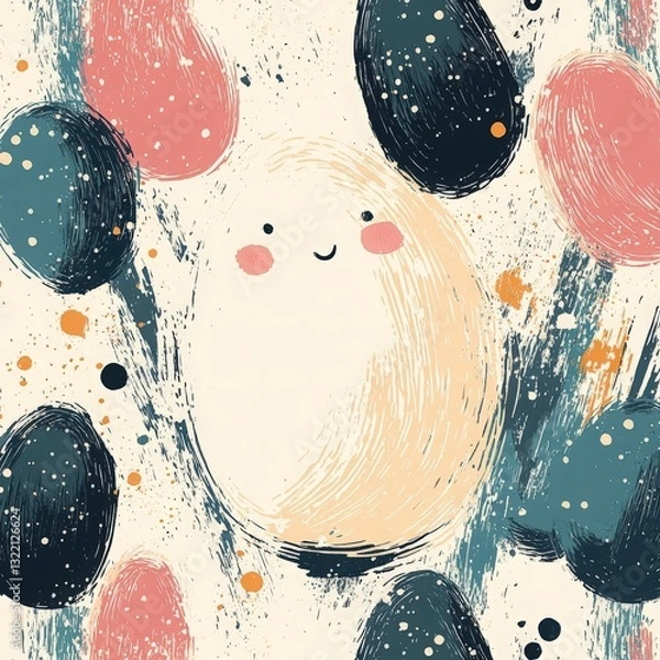 Fototapeta Modern illustration, perfect for Easter-themed projects, textiles, packaging, and digital prints.