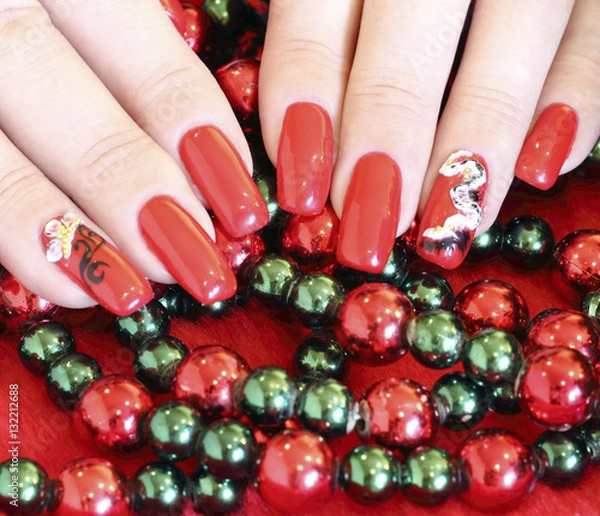 Obraz Beautiful nails with art