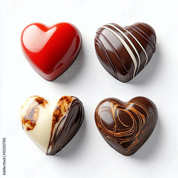 Fototapeta Exquisite gourmet chocolate praline in a heart shape a luxury sweet dessert with a silky texture and decadent taste crafted for chocolate enthusiasts celebrations and elegant gifting