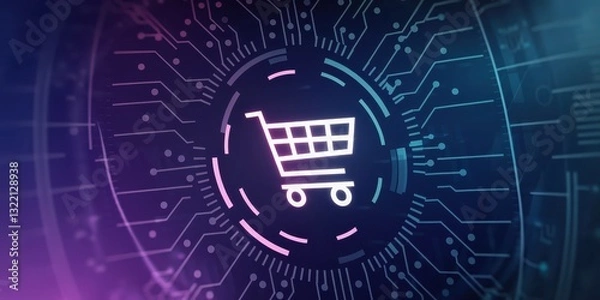 Fototapeta E-commerce, Online Shopping, Digital Retail, Global Marketplace, Virtual Commerce, Internet Sales, Cyber Trade, Web-Based Shopping