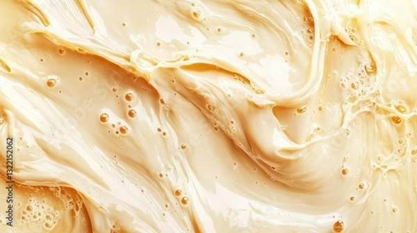 Fototapeta Creamy, golden swirls and textures, smooth and glossy surface, amber hues