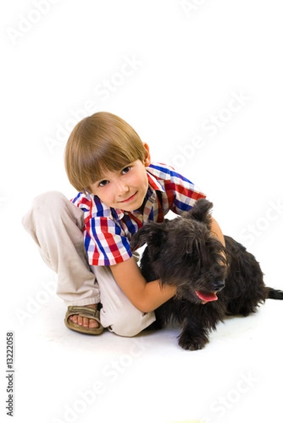 Obraz Boy with a dog