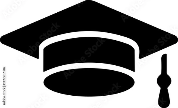 Fototapeta Graduation hat cap icon. Academic cap. Graduation student black cap and diploma stock vector. university or college black cap