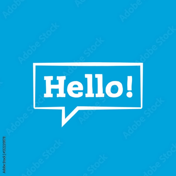 Fototapeta hello bubble on blue background