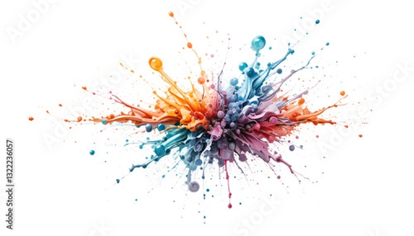 Obraz Experience the future of art with this AI-enhanced watercolor splash on a white background, showcasing the blend of traditional techniques and advanced technology.
