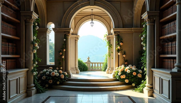 Fototapeta A Dreamlike Sanctuary of Nature and Architecture.