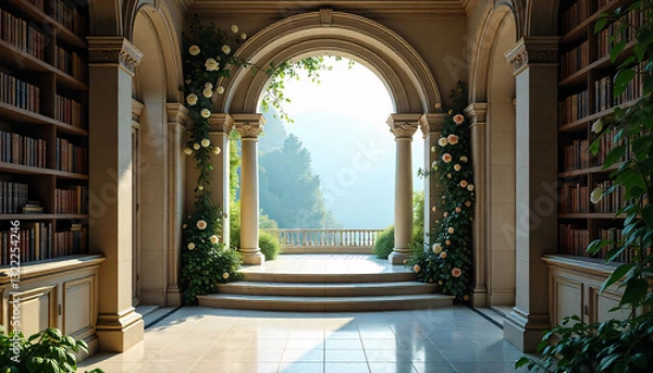 Fototapeta A Dreamlike Sanctuary of Nature and Architecture.
