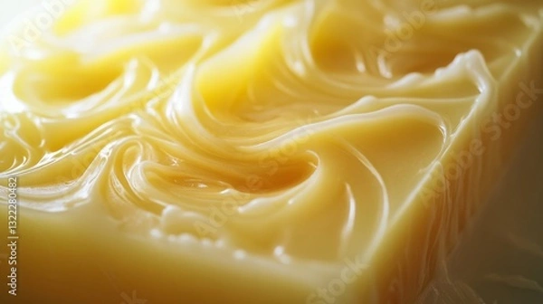 Fototapeta A close-up of smooth soap in rich swirls, delivering a sense of creamy, indulgent luxury.