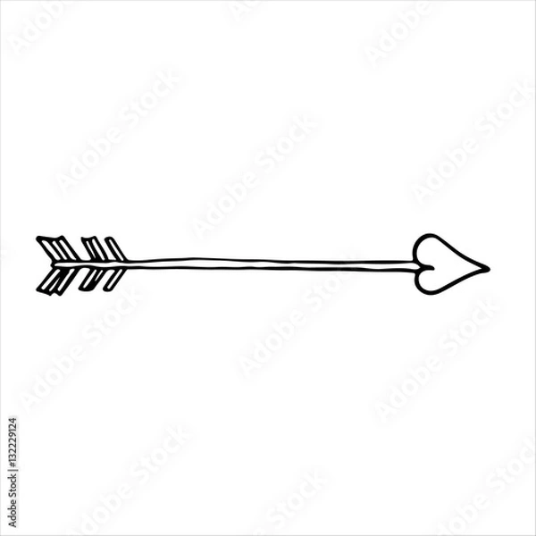 Obraz Doodle of cupid's arrow. Vector